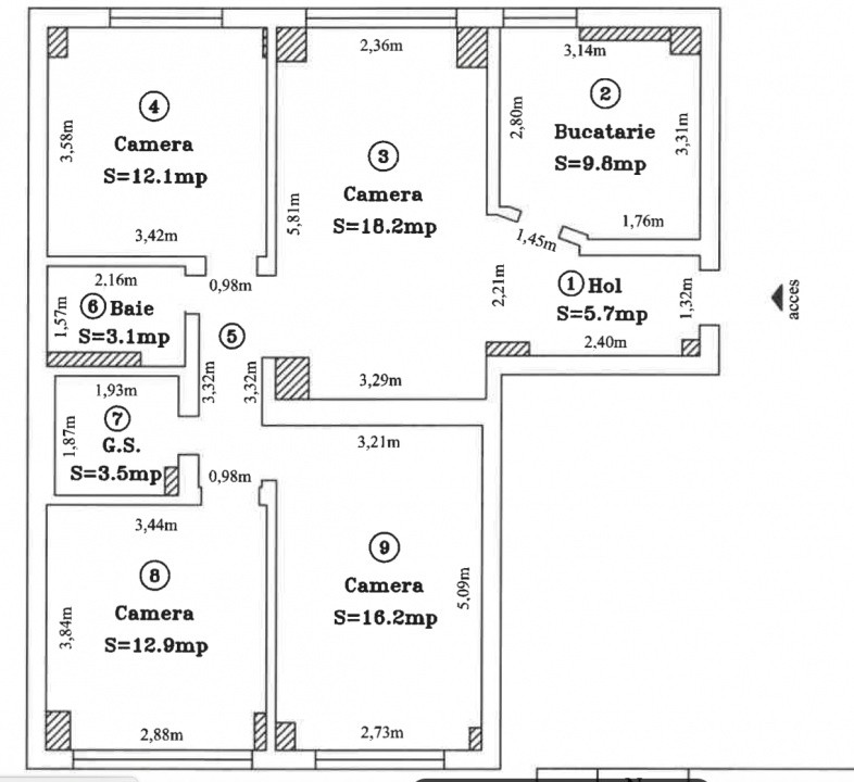 Locuinta ideala pentru familie | Apartament spatios 4 camere, Racadau, pietonala