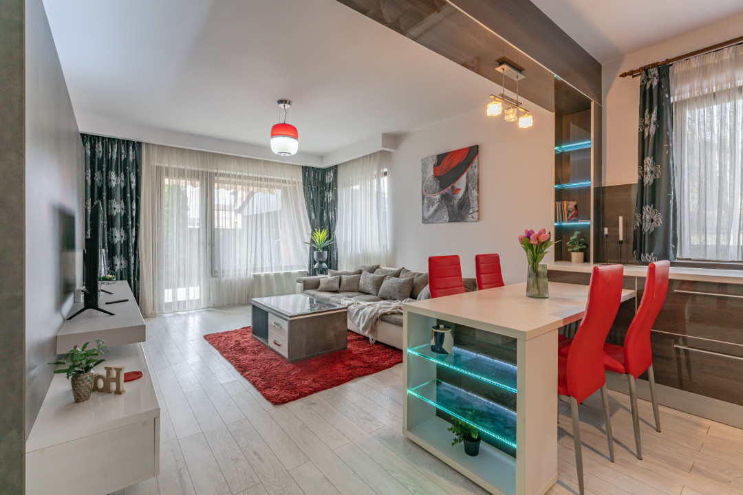 Apartament modern, curte privata, mobilat complet
