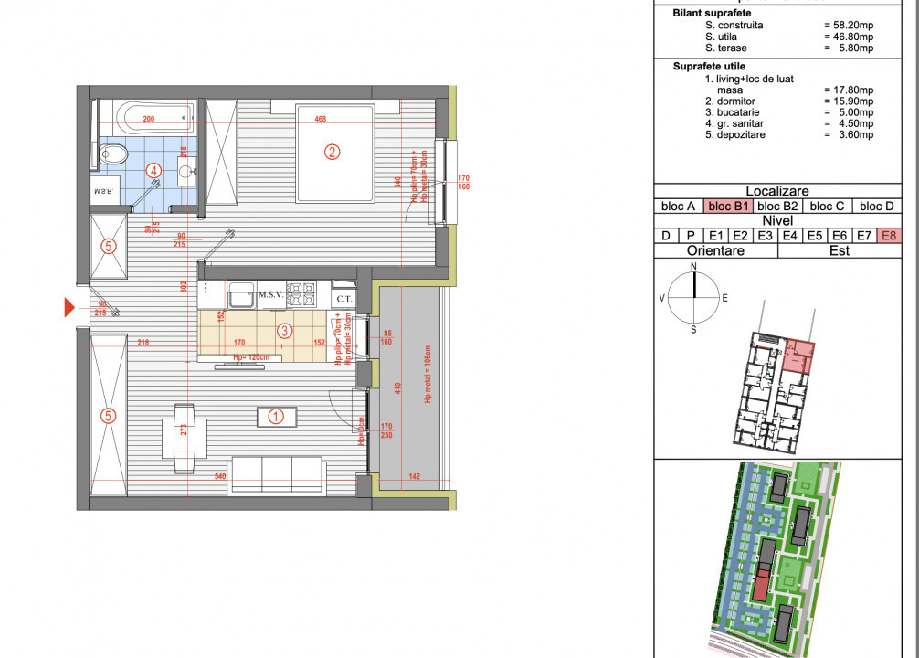 Apartament tip studio, in Coresi la pietonala