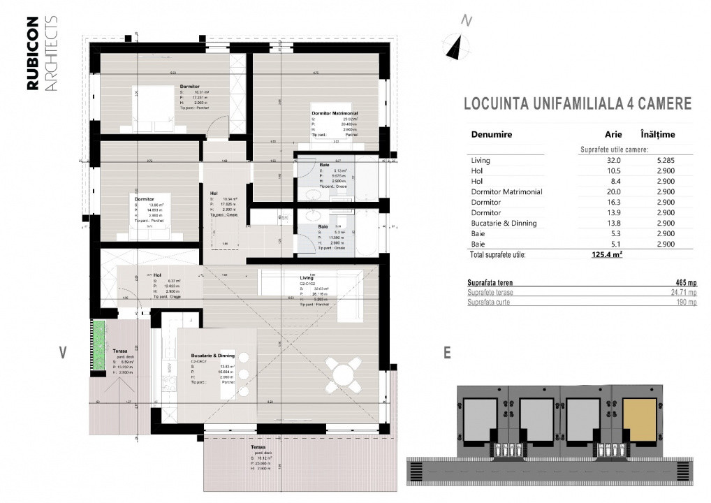 Casa dispusa pe parter, constructie noua