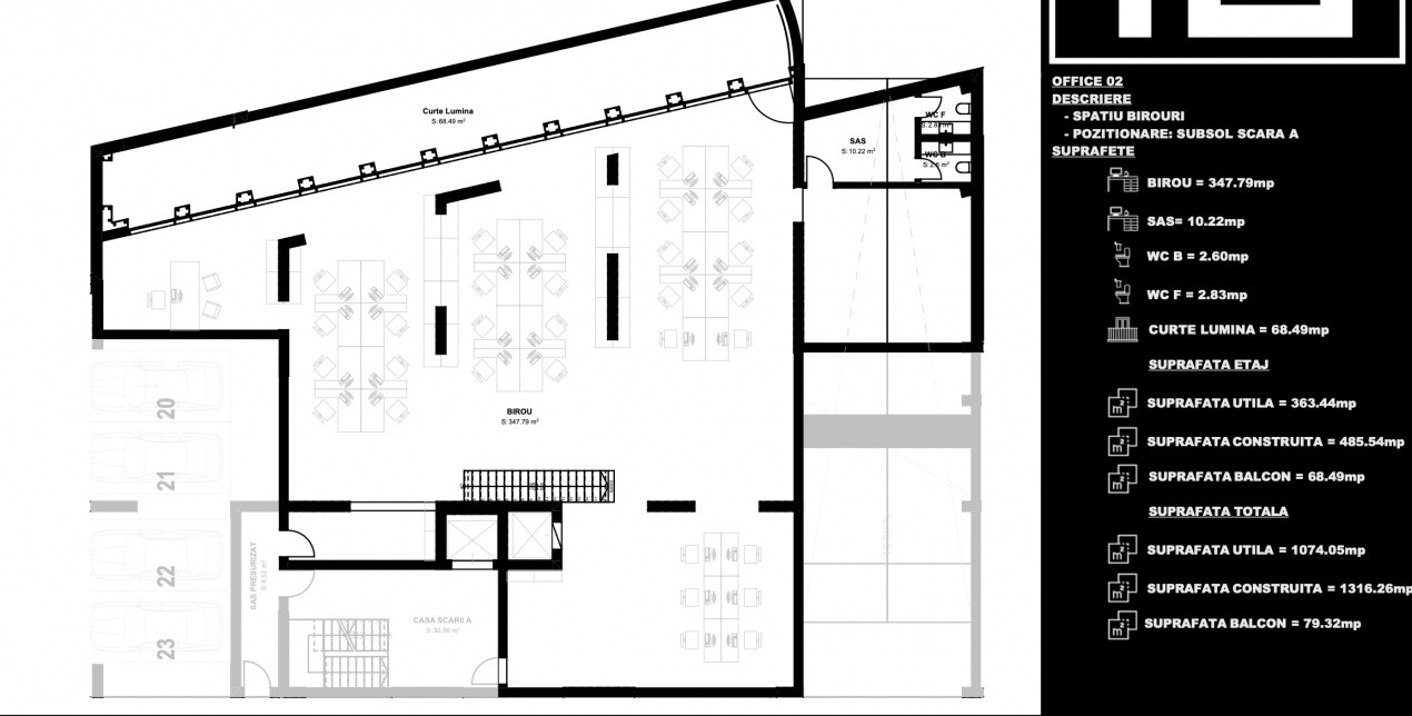 Spațiu de birouri premium 1074 mp – Centrul Istoric Brașov