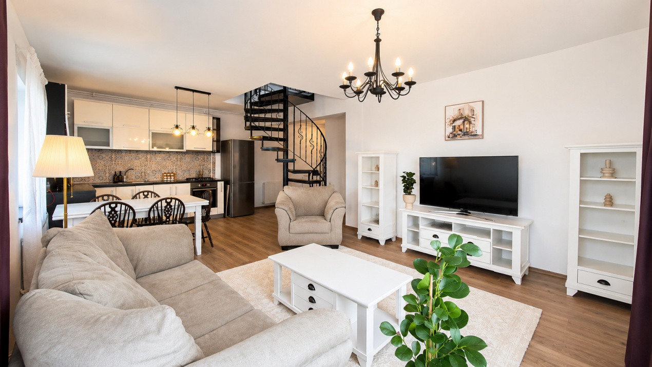 Apartament 3 camere pe doua niveluri | terasa | parcare | zona de case Tractorul