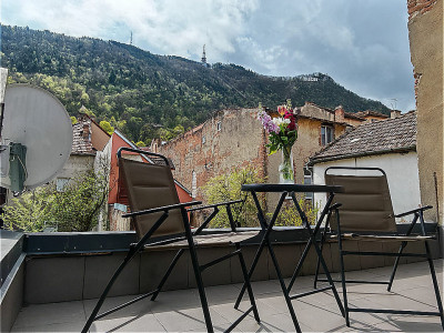 Ultracentral Brașov | Studio cu terasă 25 mp & vedere Tâmpa | 0% comision