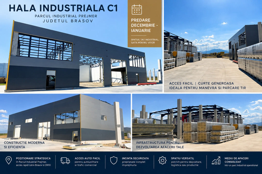 Hala industriala, constructie noua, prima inchiriere