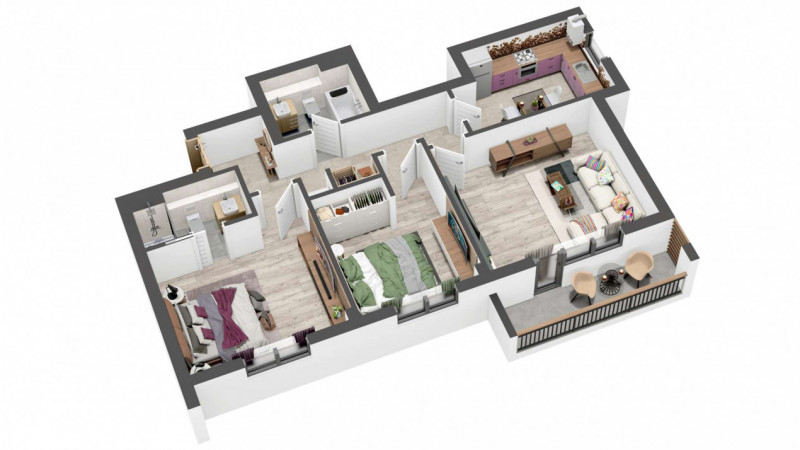 Apartament generos cu 3 camere, finalizat, in bloc nou, zona Coresi.